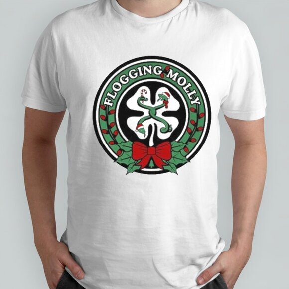 Merry Christmas Flogging Molly Band Graphic T-Shirt Holiday Music Gift Tee 05 - Picture 1 of 5